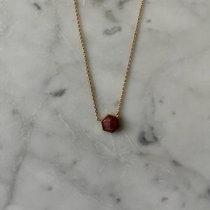 Dainty Gold Solitaire Necklace with Purple Stone